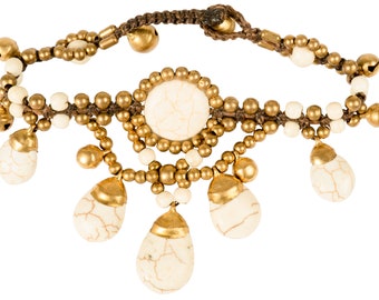 Pulsera de cuentas bohemia con cierre de campana