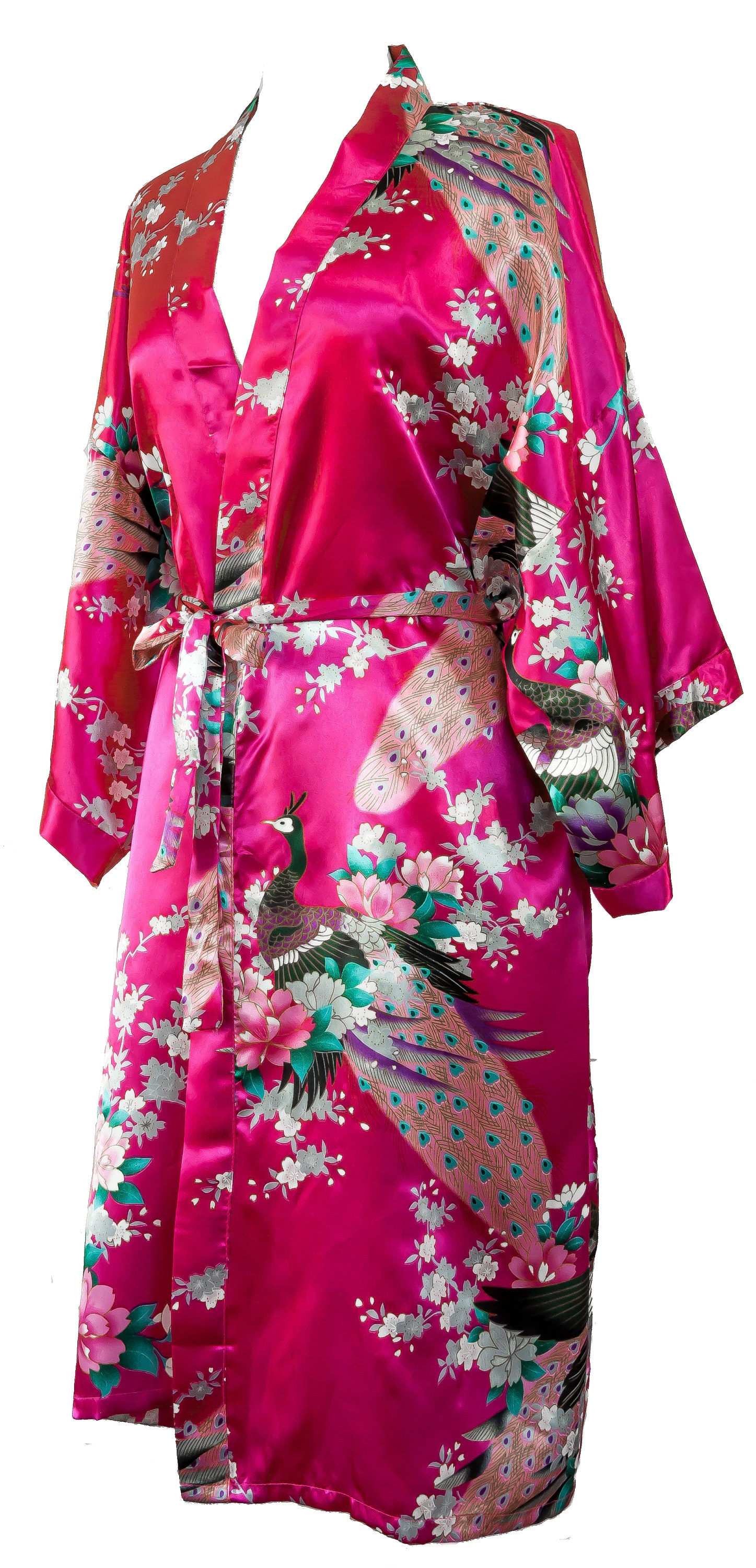 Kimono Robe Long 16 Colors Premium Peacock Bridesmaid Bridal - Etsy UK