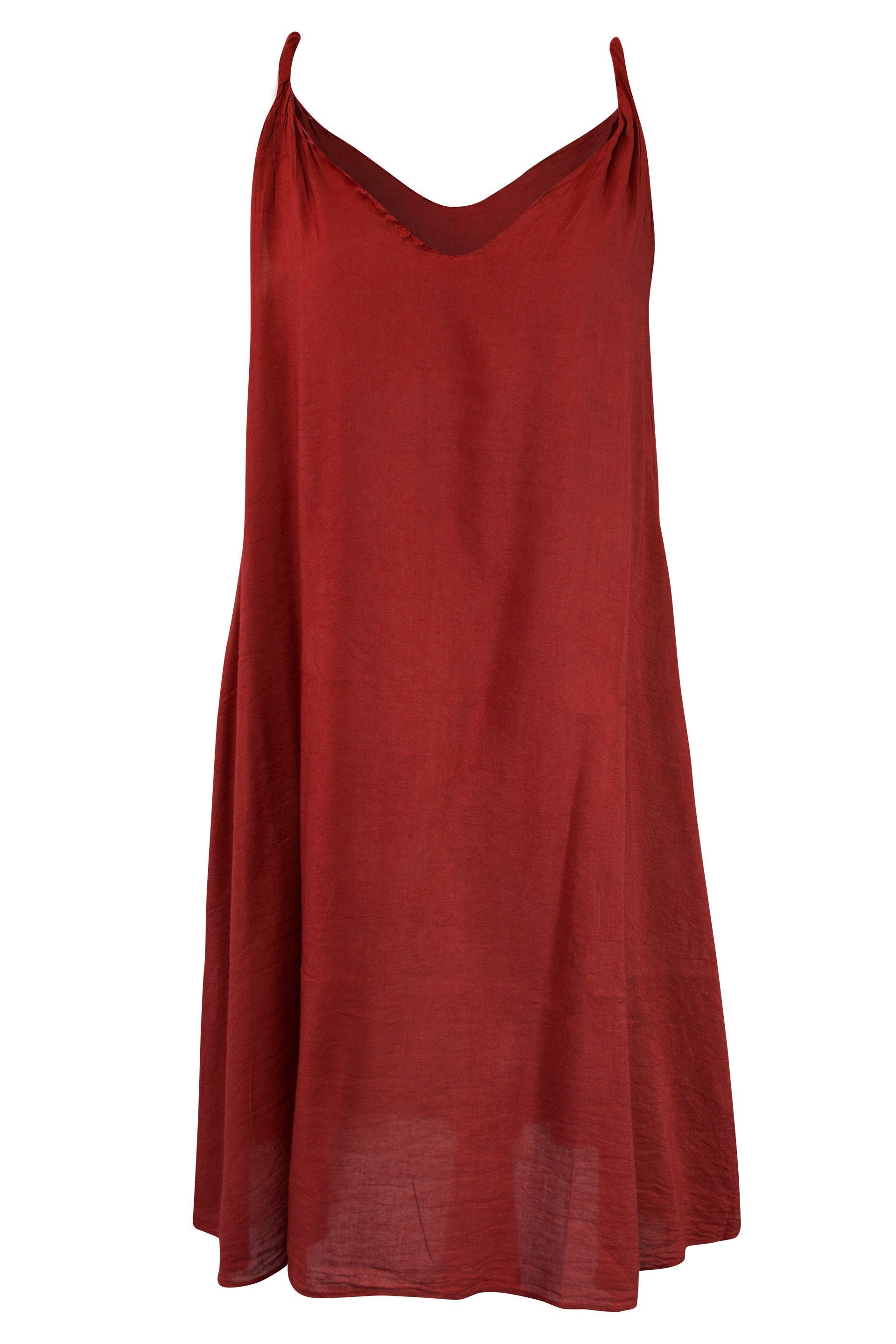 Image of Cotton Camisole Dress V Neck A Line