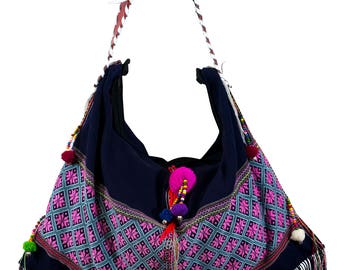 Correa de hombro de cuero hmong hill a medida única