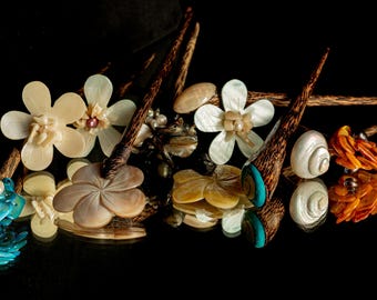 Horquillas para el pelo naturales exquisitas y hechas a mano de CCcollections: accesorios vintage para el pelo para mujer