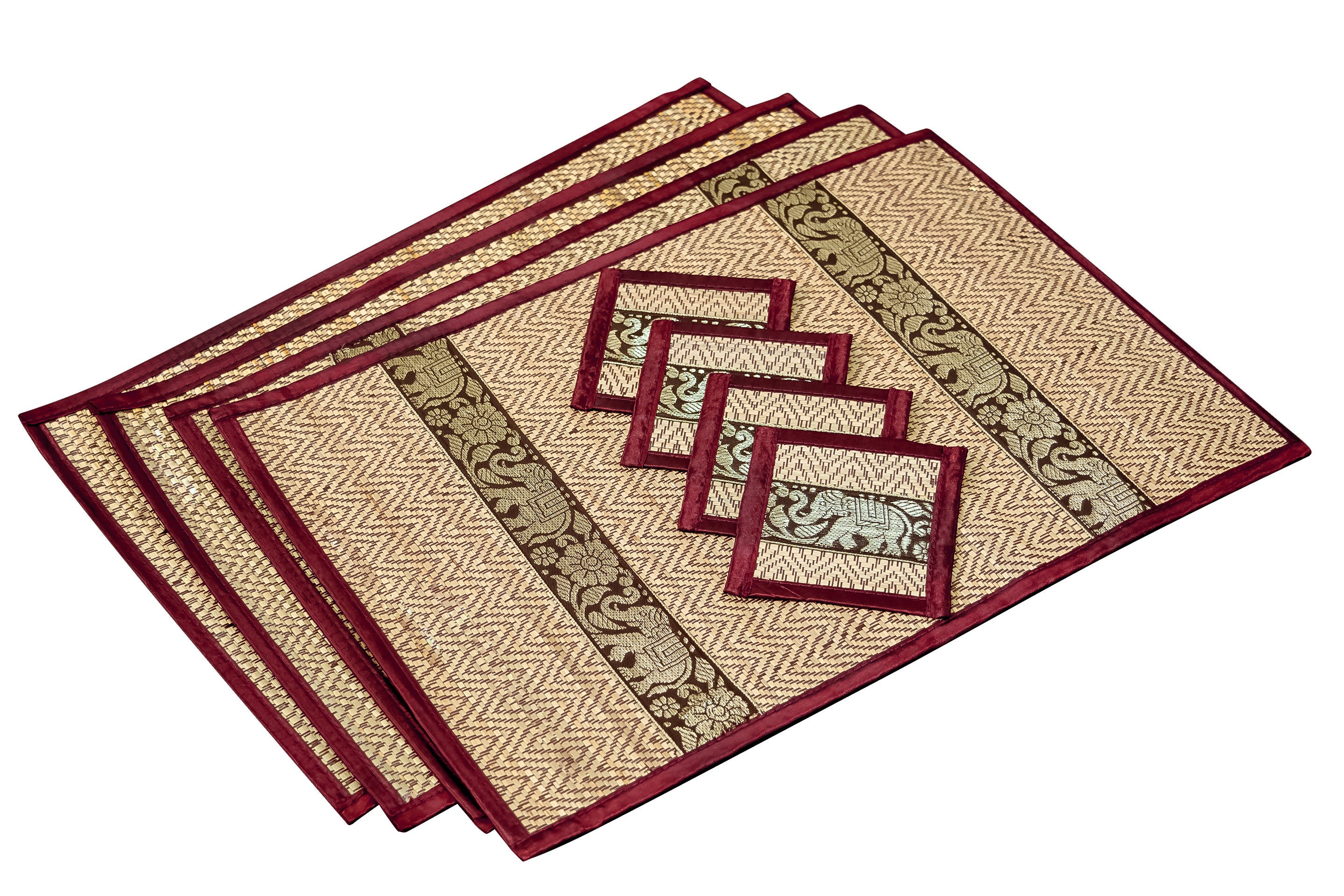 Luxury Large Reed Placemat & Coasters Eco Friendly Handmade, Heat