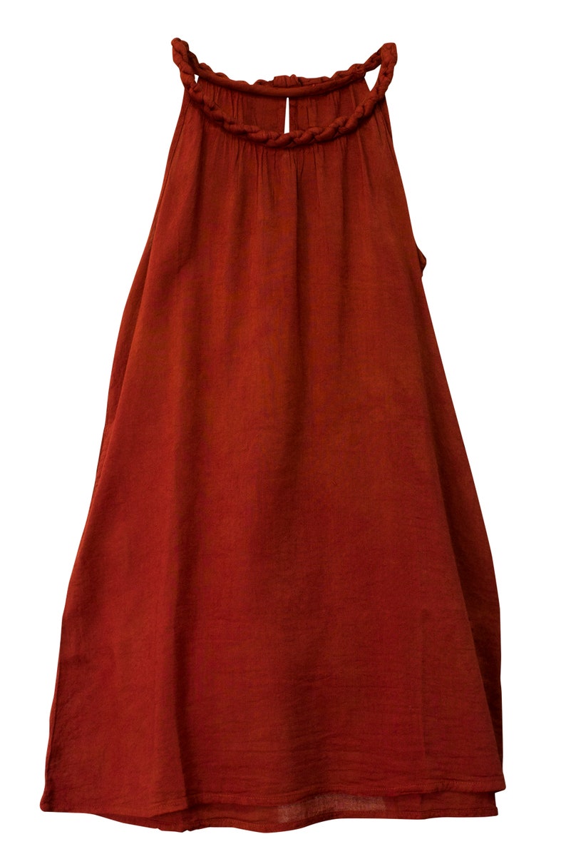 Kids Girl Strap Plait knee Dress Boat Neck 2 Years