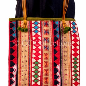Tribal TOTE BAG Main cousue dans le style moderne naturel éco ethnique embrodiered hipster moderne