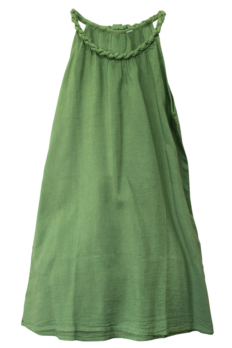 Kids Girl Strap Plait knee Dress Boat Neck 2 Years