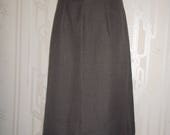 Vintage midi skirt wool gray 70 39 s SIZE M L Soviet USSR Woman Fashion Day Denim Dressy Antique Retro Outfit