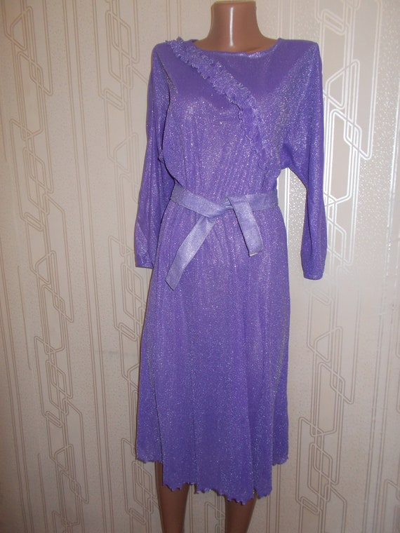 lilac denim dress