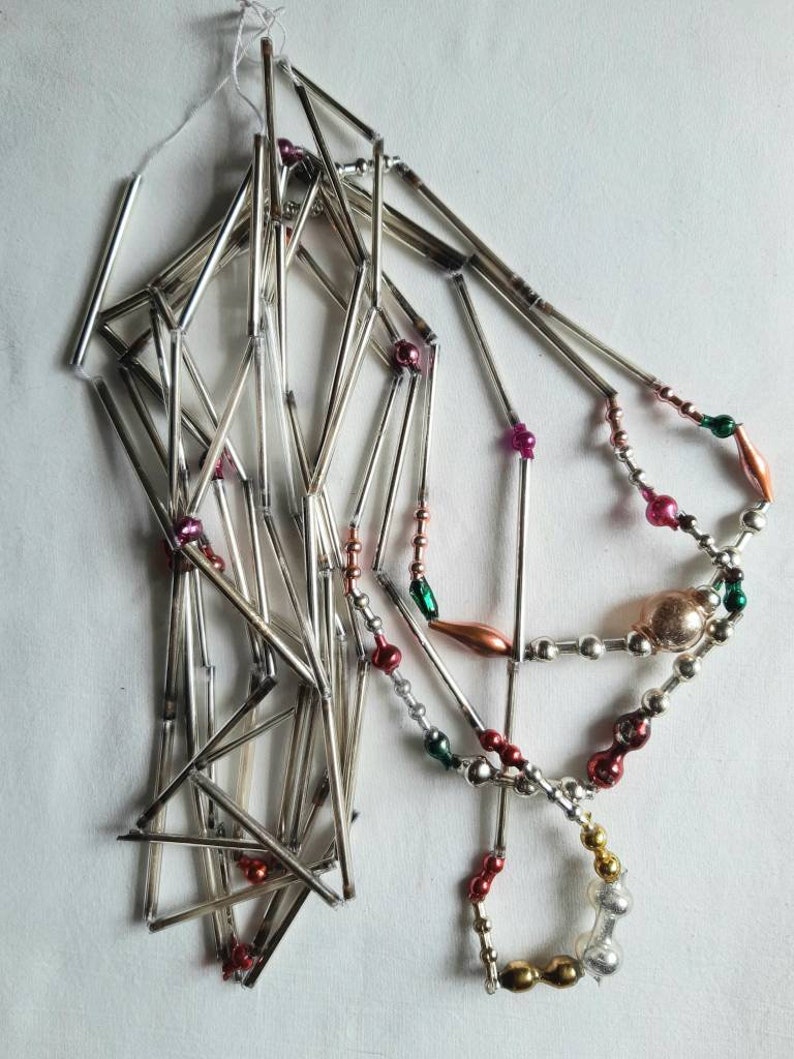 1940s vintage Christmas garland Glass beaded garland ...