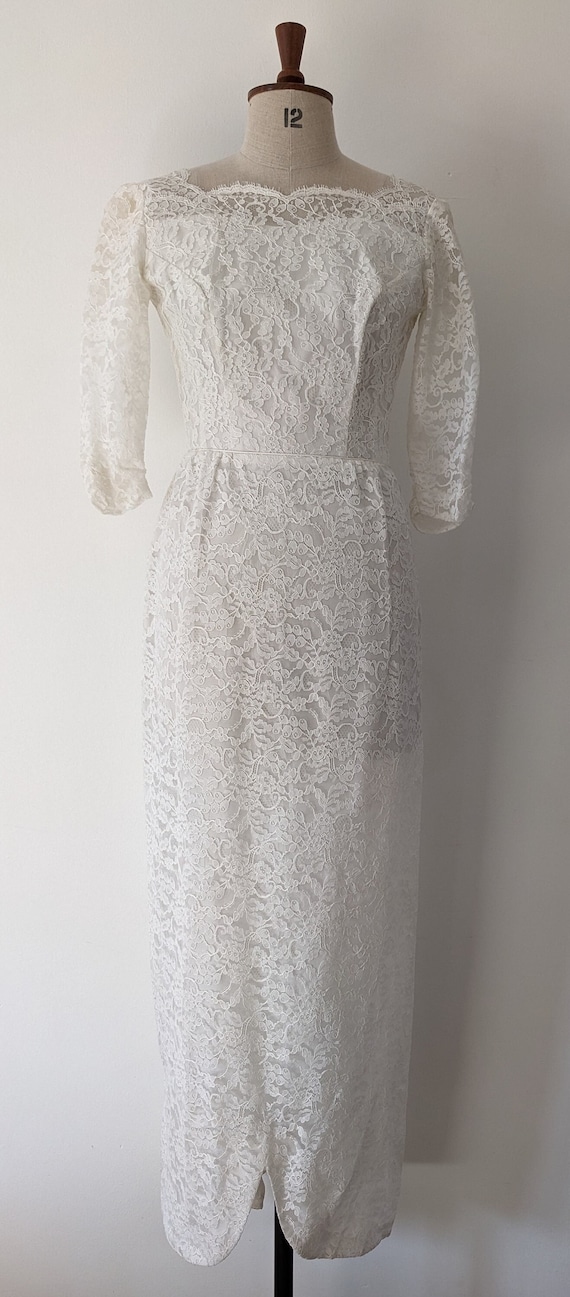 1960’s, white lace wedding dress. - image 1
