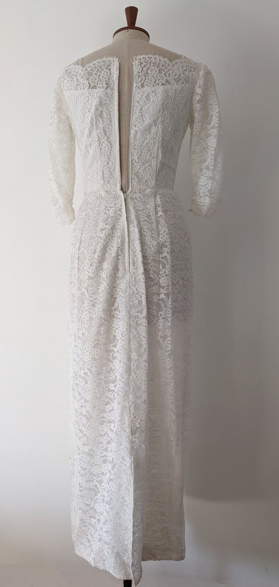 1960’s, white lace wedding dress. - image 3