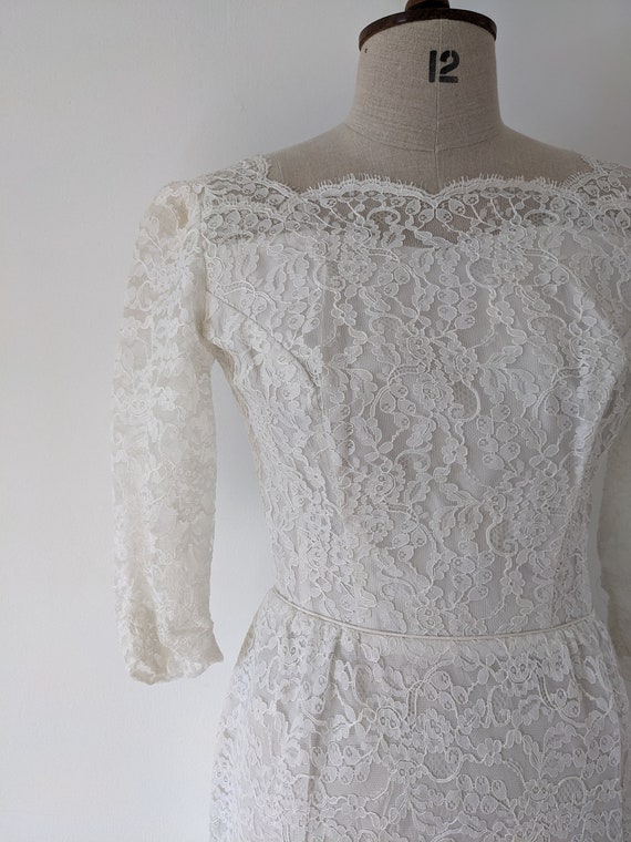 1960’s, white lace wedding dress. - image 4