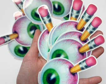 EYEBALL STICKER | waterproof laptop sticker | eye sticker | weird surreal sticker | funny sticker