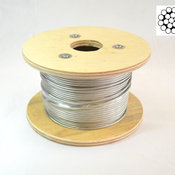5/32 Cable 1*19 Stainless Steel 316 L Polished For Railing.