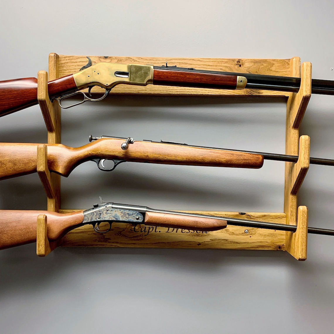 Wall Mount Horizontal Three Gun Rack Rifle Rack Shotgun Rack Etsy