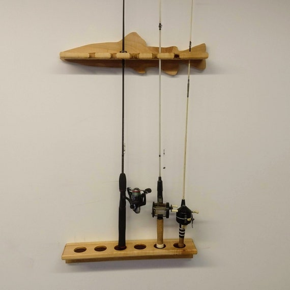 Wall Mount Fishing Pole Holder, Wall Mount Rod Rack, Fish Shaped - Etsy Wall Mount Fishing Pole Holder, Wall Mount Rod Rack, Fish Shaped - Etsy