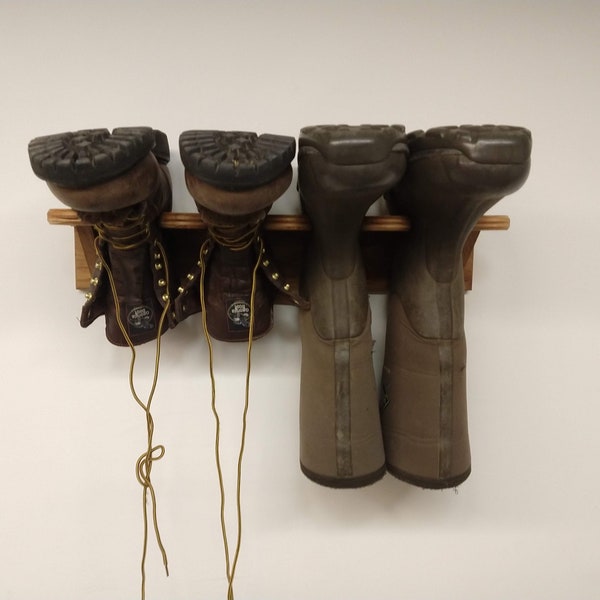 Wooden Wader Rack, Boot Rack, wall mount