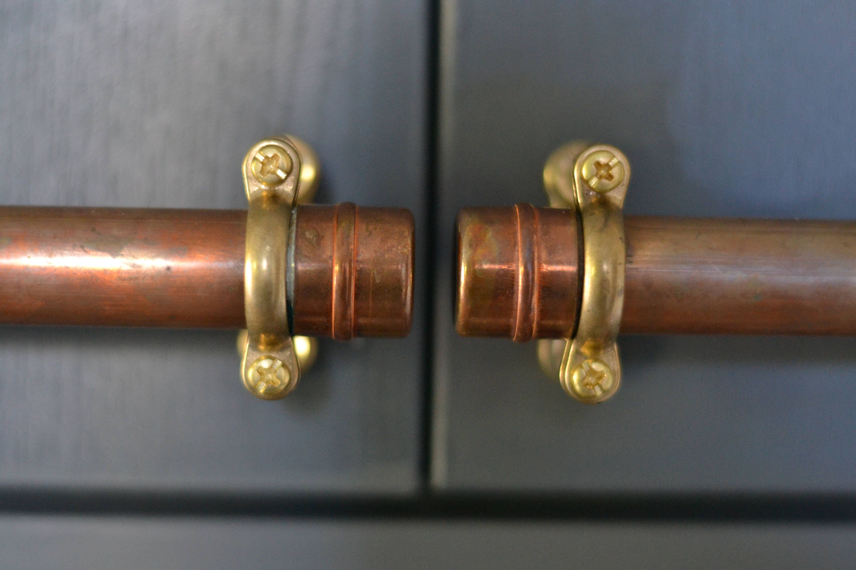 Industrial Style Copper Pipe Handles Etsy UK