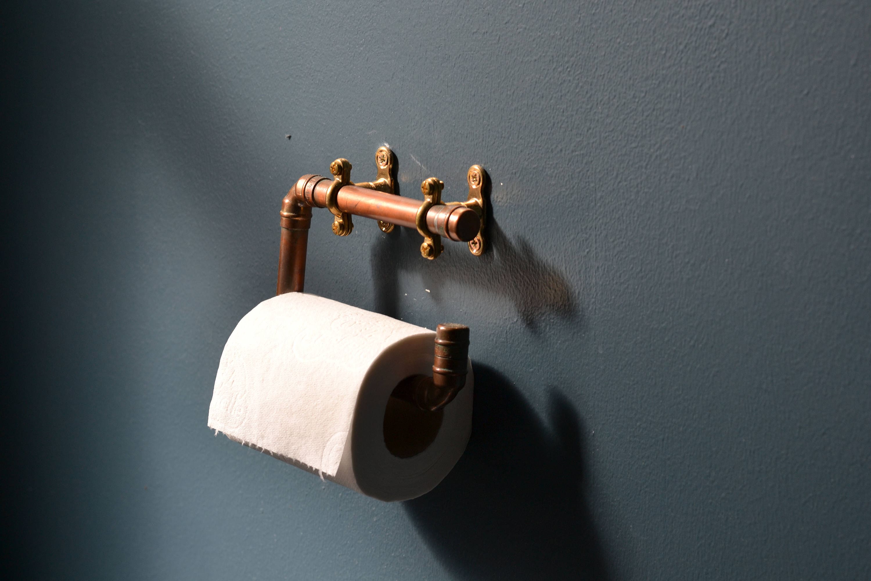 Copper Pipe Toilet Roll Holder Etsy UK