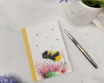 Cute Bee Notebook Bee on Thistle Notebooks Bee Lover Gift Bee Papelería Bumblebee