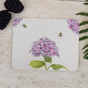 Pretty Hydrangea Coaster Gift For Mum Plant Lover Gift for Gardener Bee Coaster Bee Lover Gift Hydrangea Plant Gift Flower Coaster Florals