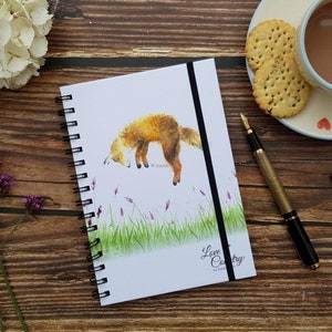 Cute Fox Hardback Spiral Notebook Fox Journal Stationery Fox lover gift Country animal stationery gift