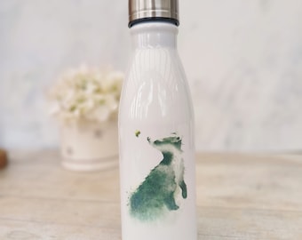 Pretty Badger Water Bottle, Bee Gift Badger, Personalised Water Bottle "Badger & Bee" design