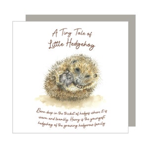 Tarjeta de erizo bonita, regalo para amantes de Heggie, pintura de erizo, historia de Animal, erizo, tarjeta de jardinería de cuento pequeño, tarjeta emergente emergente