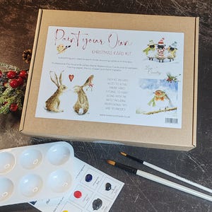 Kit DIY numérique de cartes de Noël à peindre | Kit de cartes aquarelle « Noël douillet » avec tutoriels professionnels en ligne complets inclus