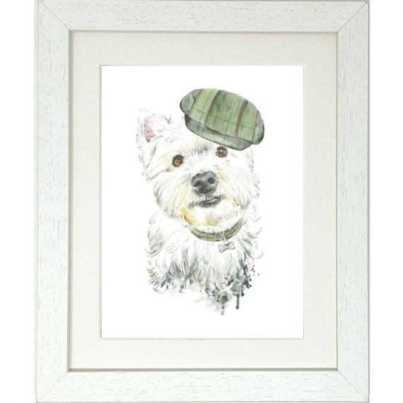 Highland Terrier Painting Angus Framed Print (portrait)
