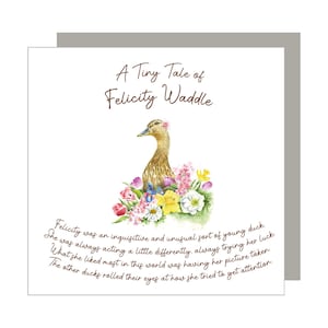 Carta graziosa anatra Fiori Carta espandibile Pop up Speciale Pittura di anatra Storia di animali Regalo di natura Anatra Tiny Tale Felicity