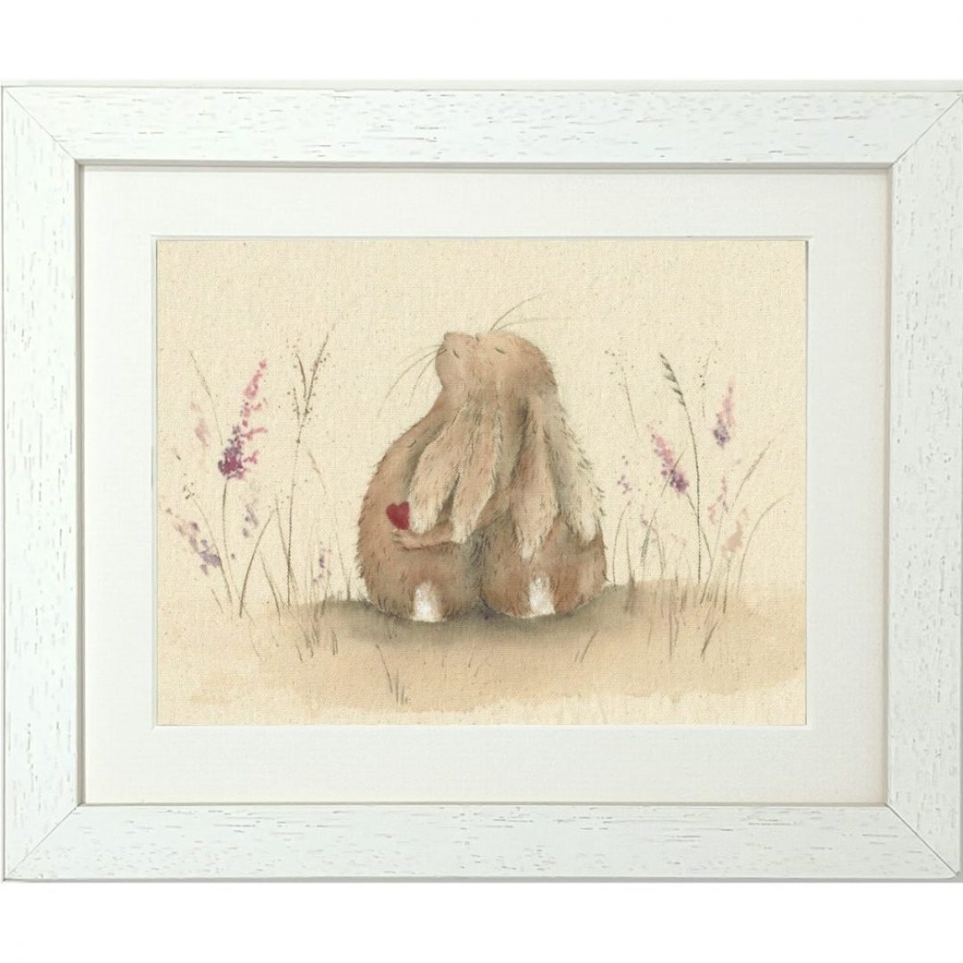 CUTE Cuddling Hares Painting , Always Hare Framed Watercolour Print ...
