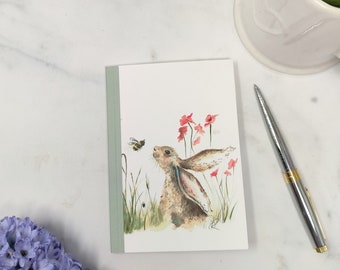 Bee Gift Hare Notebook Nature Lover Gift Hare NGiftotepad Country Home Gift Animal Stationery Hare Bee Lover Gift Woodland