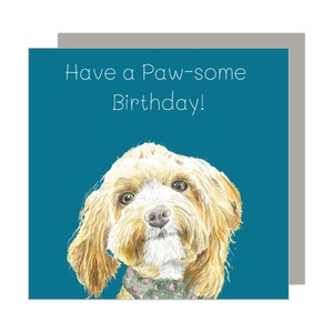 Ayez une carte de souhaits colorés d'anniversaire de Pawsome