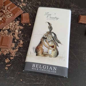 Luxury Belgian Chocolate Bar Hare Gift Chocolate Hamper Gift Hare Gift Romantic Valentines Chocolate