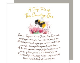 Pretty Bee Card Expanding Card Bumblebee Special Card Cute Bee Painting Animal Story Nature Greeting Card Pop up Storybook Tiny Tale Thistle