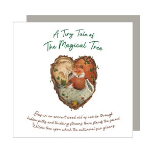 Carte lièvre Blaireau Carte rouge-gorge Renard Carte à expansion Histoire d'animaux de la forêt Peinture de la nature Histoire de la nature Lièvre Tiny Tale Arbre magique