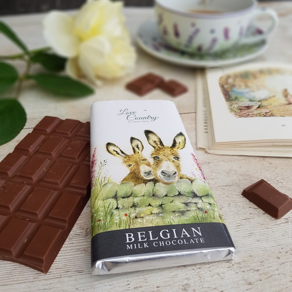 Luxury Belgian Chocolate Bar Donkey Lover Chocolate Hamper Gift Donkey Gift