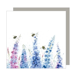 Dangling In The Delphiniums Greeting Card