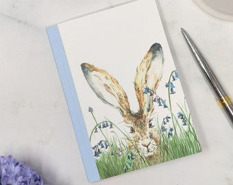 Cute Hare Notebook Bunny Lover Stationery Rabbit Gift Pocketbook Country Home Nature Gardening Gift