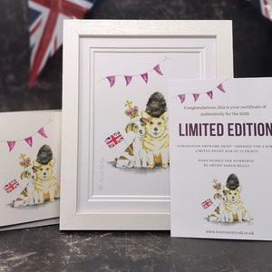 Coronation Painting Limited Edition Print Jack Russell Corgi painting coronation print dog crown British Coronation