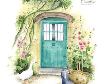 CUTE Country Wall Calendar 2025 | Pretty Animal artwork by British wildlife artist |  Organising & Planning Gift