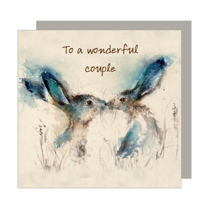 Tarjeta de felicitación para una pareja maravillosa (besos cosquilleantes)
