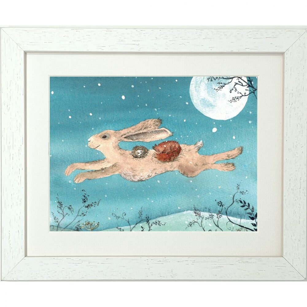 Flight of the Moon Hare Framed Print (landscape) - Etsy UK
