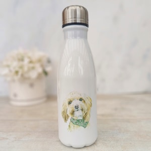 Pretty Dog COCKERPOO Water Bottle, Gift for Him Dog Lover Gift for Her, Friend Gift