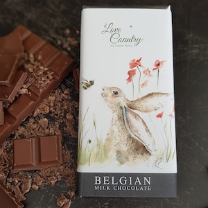 Luxury Belgian Chocolate Bar Hare and Bee Gift Hare Gift Chocolate Hamper Luxury Chocolate