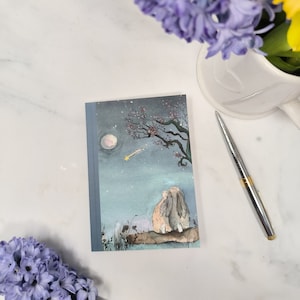 Moongazing Hares Stars Moon Dreams Notebook Hare Lover Gift Shooting Star Woodland Nature Lover Magical Hare