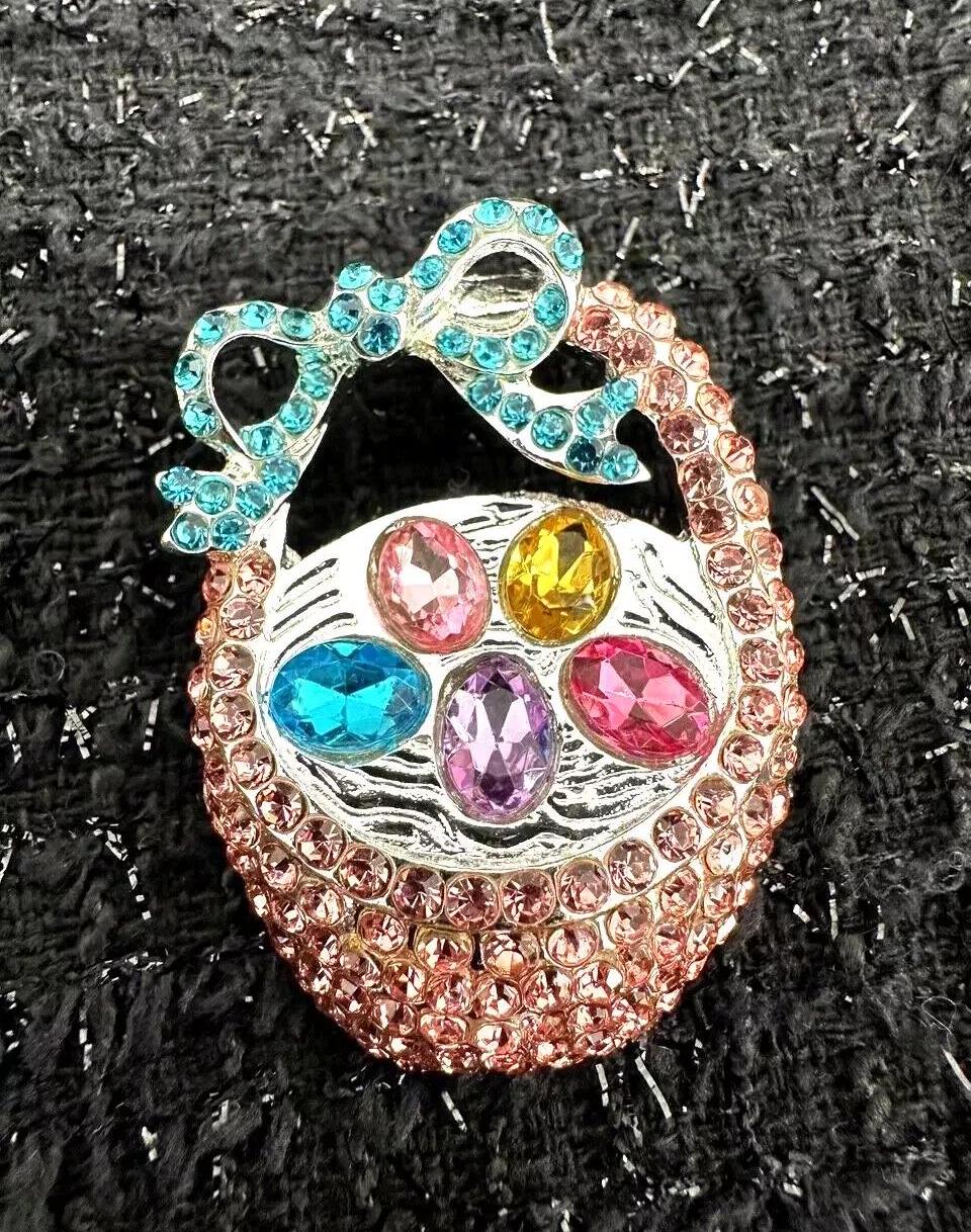 Broche Lapin De Pâques Avec Fleur Mauve - Bijou Fantaisie Printanier - Occasion