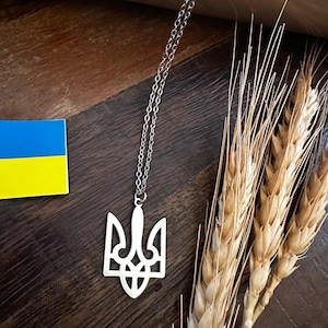 Ukrainian Tryzub Pendant Necklace Silver Color, Ukrainian Tryzub Necklace, Tryzub Silver Color Necklace, Ukrainian Tryzub Pendant, Trident