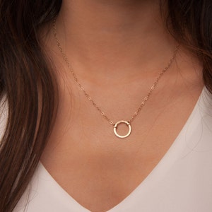 Gold Karma Necklace, Open Circle Necklace, Karma Necklace, Gold Circle Necklace, Eternity Necklace, Infinity Necklace, Simple Gold Necklace image 1