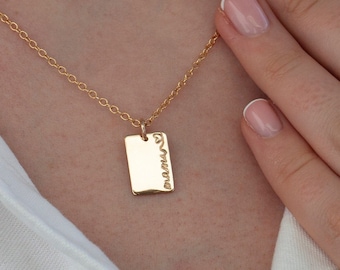 Mama Necklace Gold or Silver - Rectangular Necklace for Mums